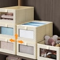 thumbnail image 4 of Esho Foldable Storage Boxes, Collapsible Storage Bins with Transparent Window, Fabric Storage Basket with Handle, Wardrobe Organiser Box for Clothes, Toys, Books, Closet, 4 of 7