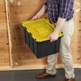 thumbnail image 5 of Sterilite Plastic 12 Gallon Hinged Lid Industrial Tote Yellow Lily Set of 6, 5 of 8