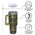 thumbnail image 4 of 40oz Tumbler with Handle and Straw, Vacuum Insulated Stainless Steel Travel Mug, Fits Car Cup Holder, Camo Print, 4 of 6