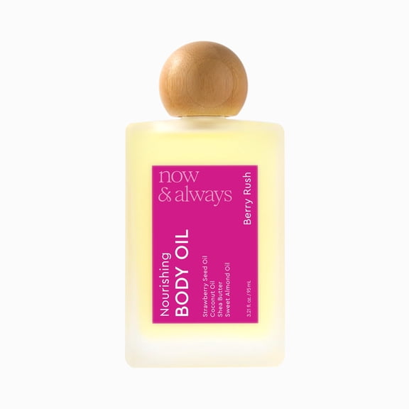 NICKA K NEW YORK Now & Always Body Oil, Coconut Oil, Hisbiscus Flower Extract, Fig Extract, Sweet Almond Oil, Nourishing, Elegant Scents, Provides Long-Lasting Hydration (Berry Rush)