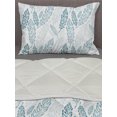 thumbnail image 3 of Teal and White Comforter & Sham Bedding Set, Pastel Colored Grunge Looking Feathers Flying Bohemian Ethnic, 3 pcs Duvet Set Microfiber Filling Quilt, 5 Sizes, Teal Dark Blue White, by Ambesonne, 3 of 4
