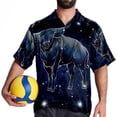 thumbnail image 4 of Taurus Constellation Men's Short Sleeve Beach Shirts, Casual Printed Poplin Button Down, Unisex Summer Hawaiian Shirt, 4 of 6