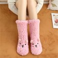 thumbnail image 6 of Cute Bear Embroidery Furry Slipper Socks for Women Non Slip Fuzzy Slipper Socks Winter Thermal Warm Home Sleeping Socks, 6 of 9
