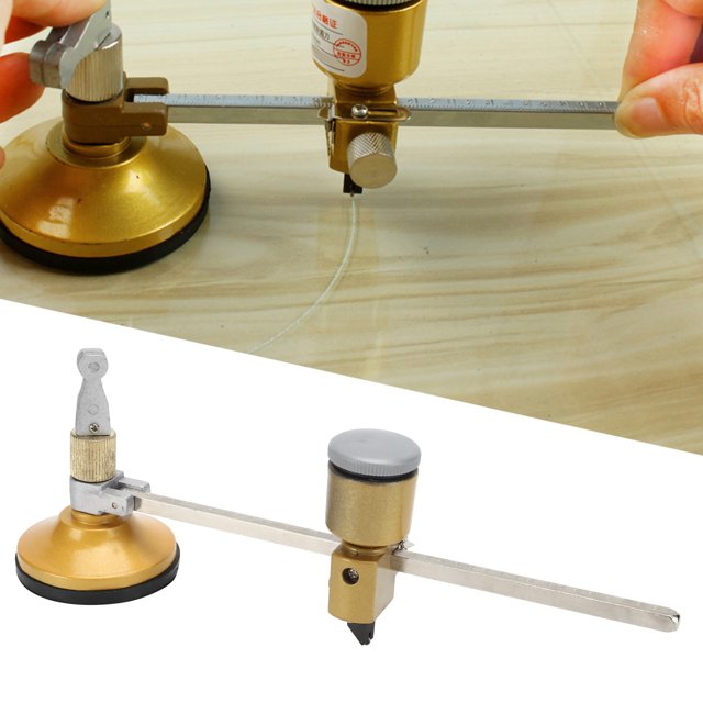 Garosa Glass Cutter, Clear‑Cut Scale Circular Glass Cutter, Lightweight Steel Adjustable With Suction Cup For Opening Hole Glass Home Hardware