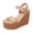 Khaki, variant on Women's Platform Wedge Sandals 2026 Fashionable Casual Leather Open Toe Espadrilles Chunky High Heels Dressy Summer Shoes with Adjustable Ankle Strap Brown Size 6