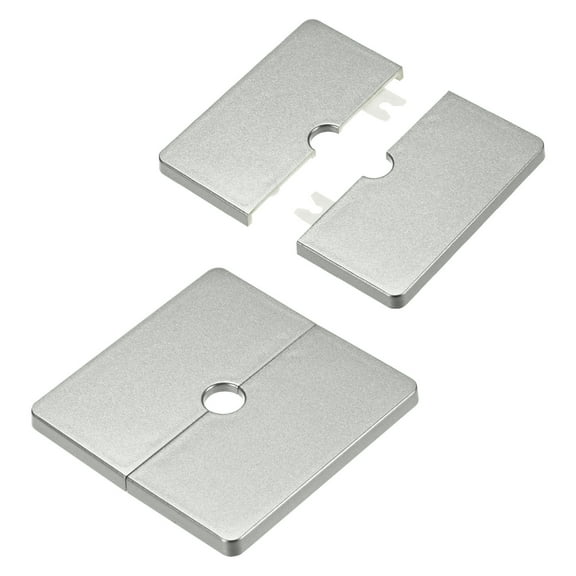 Uxcell 2-Pack Wall Split Flange, ABS Square Self-Adhesive Cover for 12mm/0.47in Dia Pipe [Gray,7mm/0.28in H]