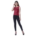 thumbnail image 2 of Moomaya Haut Sans Manches à Volants pour Femmes Blouse Col Rond T-Shirt Décontracté, 2 of 6