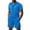 Blue, variant on hotojiny Men's 2 Piece Set Summer Beach Outfits Breathable Hollow out Mesh Button down Shirts Shorts Set Casual Tracksuit(White,X-Large)
