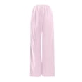 thumbnail image 5 of JIAYUE Women's Pants Ankle-Length Summer Wide Leg With Textured Fabric Knotted Waist And Slant Pockets Trendy Bottoms For Women, 5 of 5