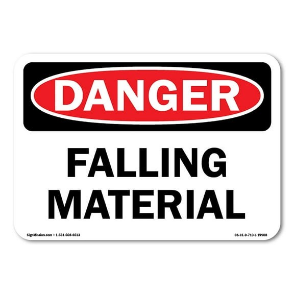 OSHA Danger Sign - Falling Material | Vinyl Decal | Protect Your Business, Construction Site, Warehouse & Shop Area | Made in the USA