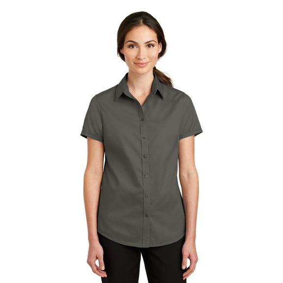 Port Authority Ladies Short Sleeve SuperPro Twill Shirt. L664