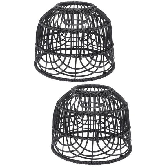 unbranded 2pcs Rattan Lampshade Woven Hanging Lamp Shade Chandelier Light Shade Decorative Lamp Shade