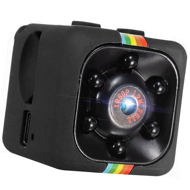 Mini cámara 1080P Cámara de acción inteligente Cámara de videovigilancia de alta definición a color Grabación en bucle Visión nocturna Mini cámara de seguridad para el hogar Color negro