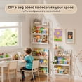 thumbnail image 3 of BECOKOME 6-Tier Kids Bookshelf Wall Mounted, Bookcase for Kids, Behind Door Book Organizer for Toddler Nursery, Corner Wall Bookshelf for Bedroom Playroom, Toy & Book Storage, 3 of 9