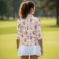 thumbnail image 6 of HUIACONG Women's Golf Polo Shirts with Easter Bunny Pattern, Polyester Spandex Fabric Quick Dry 3/4 Sleeve Golf Top for Golf Tennis Outdoor Activities, 6 of 10
