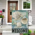 thumbnail image 2 of DLZDN Summer Starfish Shells Garden Flag Coastal Garden Flag 12x18 Inch Double Sided Burlap Welcome Summer Rustic Coastal Seasonal Ocean Yard Flag Outdoor Decoration, 2 of 6