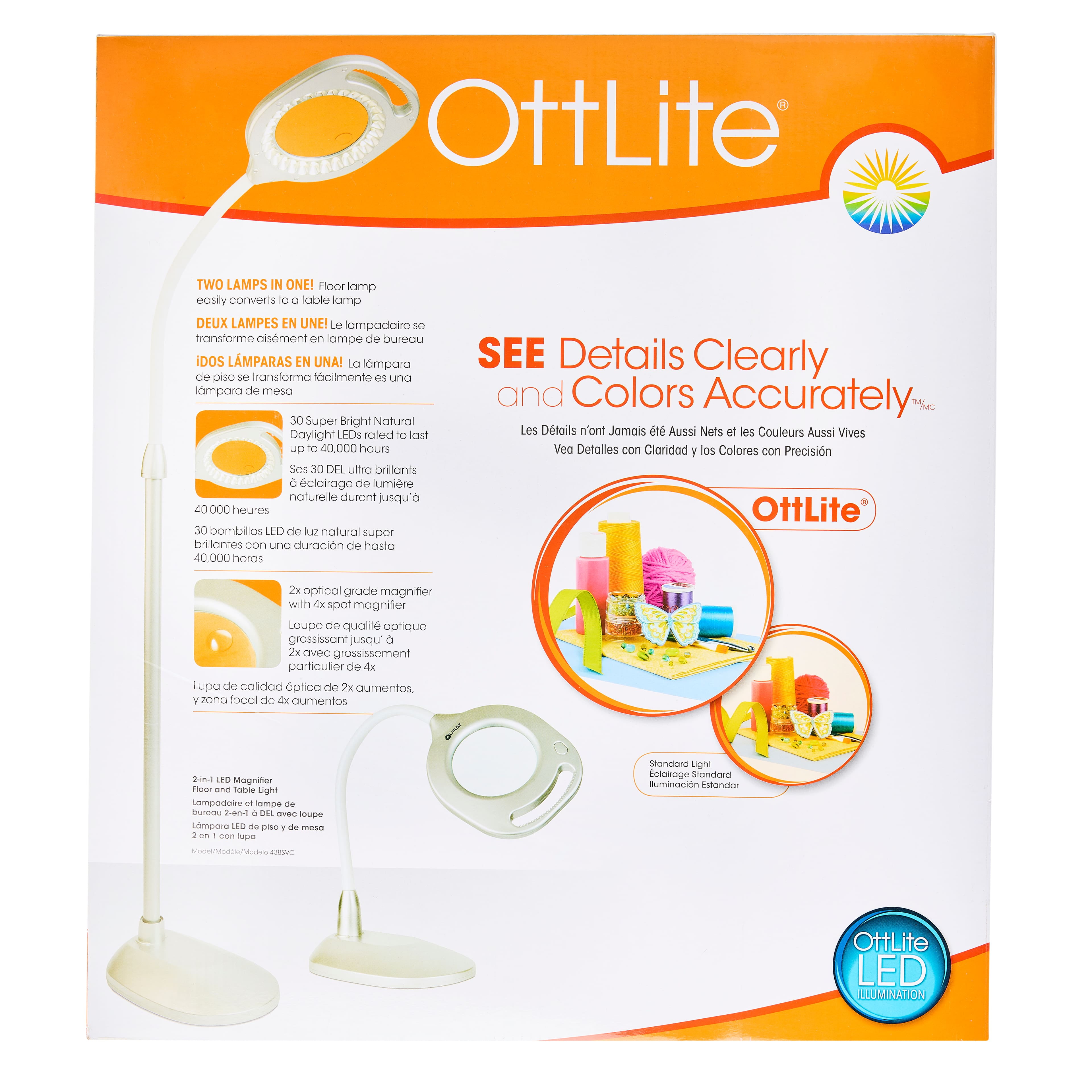 OttLite® 2-in-1 LED Floor & Table Light - 1