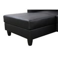 thumbnail image 6 of Starhome L Shaped Black Faux Leather 2-Piece Couch Living Room Sofa Set, 6 of 12