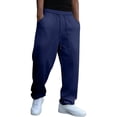 thumbnail image 2 of BiZtdJrK Mens Solid Casual Sweat Pants Drawstring Elastic Waist Straight Leg Athletic Pant Loose Fit Gym Workout Sweatpant with Pockets Dark Blue XL, 2 of 6