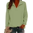 thumbnail image 2 of MESSUEN Pullover Sweatshirts for Women Comfort Sweatshirt Winter Sweatshirts for Women Fall Long Sleeve Tops Fall Shirts Women Cute Sweatshirts Long Sleeve Tops for Women Light Green M, 2 of 6