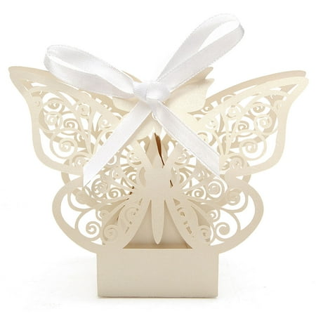 10pcs Paper Butterfly Cut Candy Cake Boxes Wedding Party Gifts