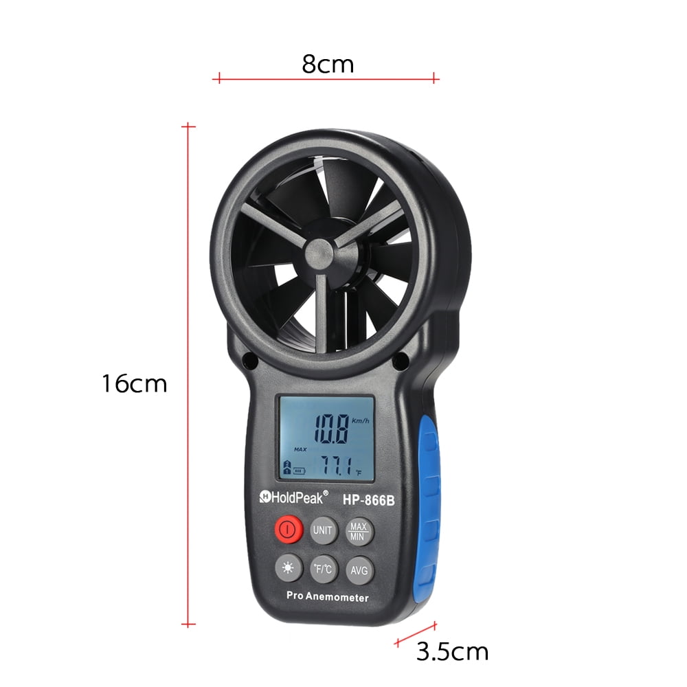 HP-866B Digital Anemometer Wind Speed Temperature Measurement Detectors Handheld 