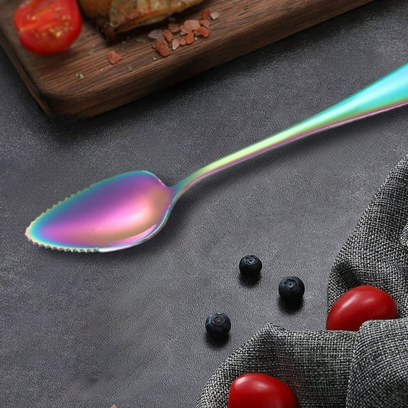 Stainless Steel Mud Spoon, Serrated Scraper Spoon for Children's Food, Baby Fruit Puree and Vegetable Spoon, Easy to Clean, Household Kitchen Tool
