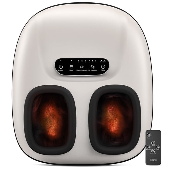 Renpho Shiatsu Foot Massager with Heat for Neuropathy Tired Foot Blood Circulation, FSA HSA Eligible, Valentines Day Gifts for Women Men, White