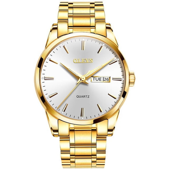 OLEVS Men Watches Waterproof Stainless Steel Quartz Male Wristwatch Men Gold Watch Fashion Luminous Luxury Watches For Men