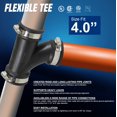 thumbnail image 3 of Supply Giant 6I7J Acoplamiento En T Flexible Con Abrazaderas De Acero Inoxidable 4"" Negro, 3 of 5