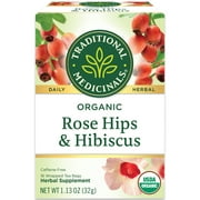 Traditional Medicinals Tea, Organic Rose Hips with Hibiscus, Tea Bags, 16 Count