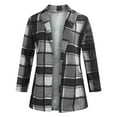 thumbnail image 4 of Patlollav Womens Plaid Long Sleeve Lapel Cardigan Jacket Coat with Pocket, 4 of 6