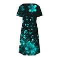 thumbnail image 5 of Rollbacks & More GaThRRgYP Women's Party Short Sleeve Dress,Women's Fashion Summer Print Short-sleeved V-neck Casual Dress Mint Green XXL, 5 of 8