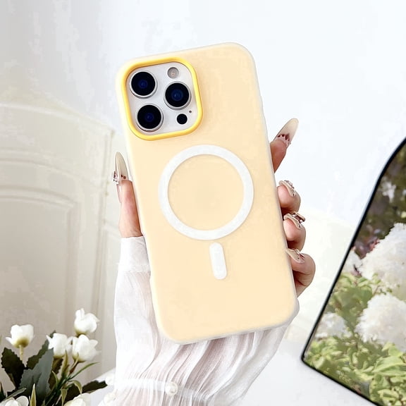 Allytechgroup Magsafe Shockproof Back Cover Cell Phone Case with Case for Apple iPhone 11 Pro Max, Yellow