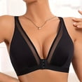 thumbnail image 2 of THDHVS Wireless Bras for Women,Solid Color Mesh Spliced Front Closure Wireless Bra Everyday Wear for Women,Womens Bras Black 36BC, 2 of 6