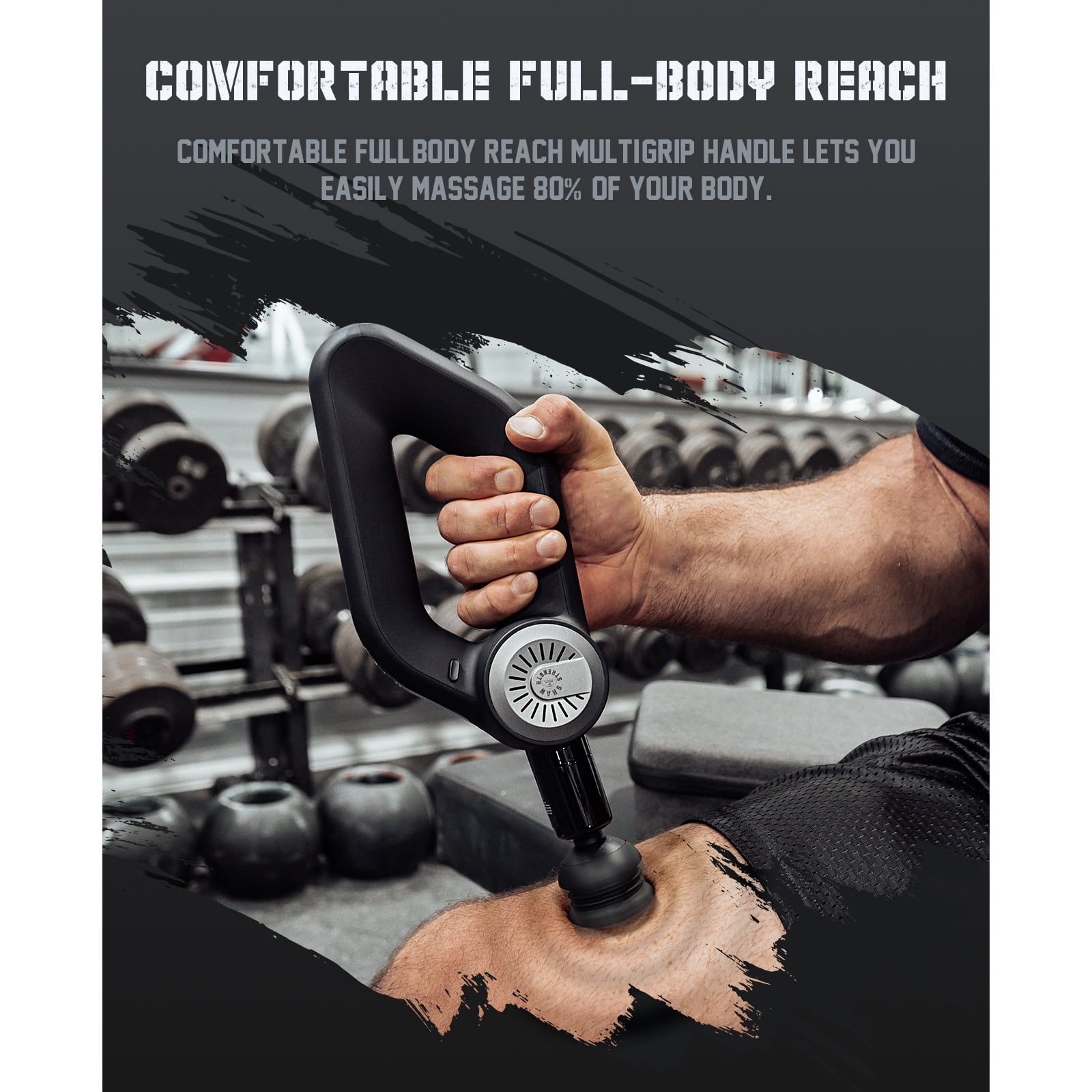 Multi-grip S6 Pro Massage Gun Deep Tissue Percussion with 16mm Amplitude Pain Relief, Faster Charging Professional Muscle Massager Gun for Athletes,Handheld Massagers for Muscles,  OLED 7 Attachments