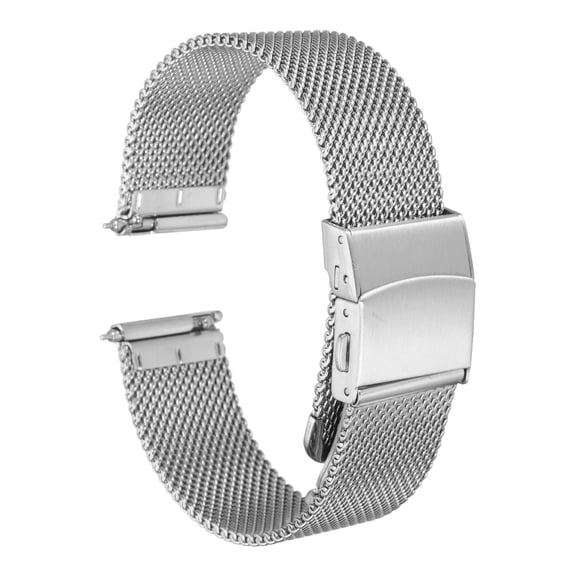 Uxcell Stainless Steel Mesh Watch Band 18mm Width 1.8mm Thick Quick Release Metal Watch Strap Bands, Silver Tone