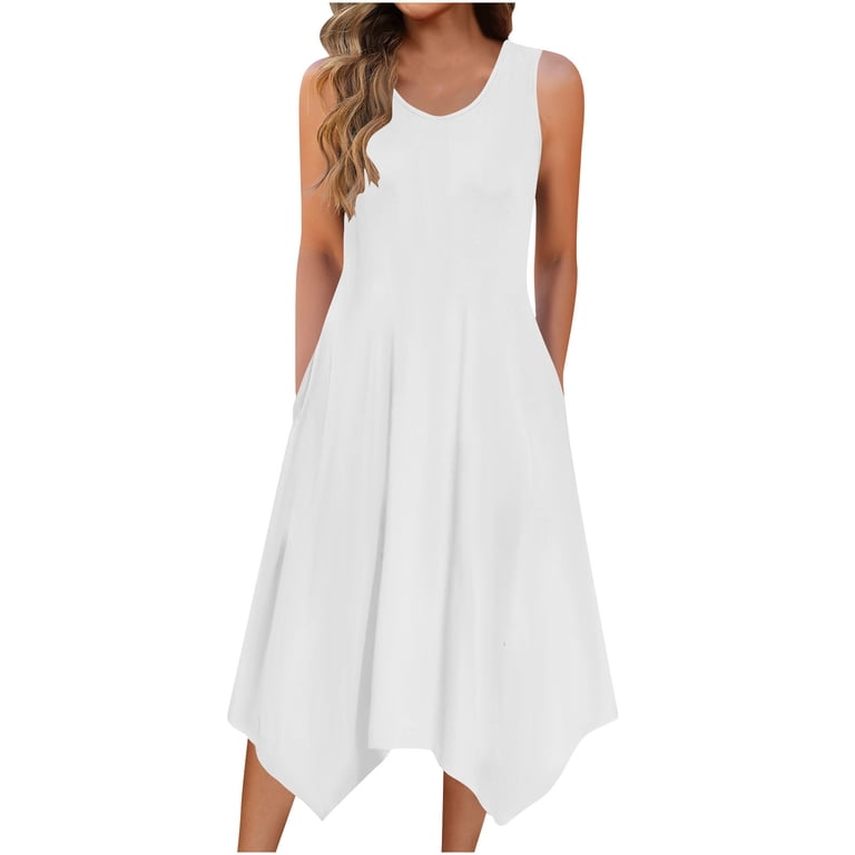 UVEASISHA Sleeveless Dresses for Women Handkerchief Hem Midi Tank Dress Flowy Casual Beach Sundress with Pockets White M - Walmart.com UVEASISHA Sleeveless Dresses for Women Handkerchief Hem Midi Tank Dress Flowy Casual Beach Sundress with Pockets White M - Walmart.com