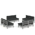thumbnail image 5 of vidaXL 8 Piece Patio Lounge Set with Anthracite Cushions Pinewood, 5 of 17