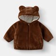 thumbnail image 5 of JUMEYU Toddler Jackets for Girls Toddler Girls Fleece Zip-Up Hooded Jacket with Bear Ear Plush Detail 4T 5T (Brown,4-5 Years), 5 of 8