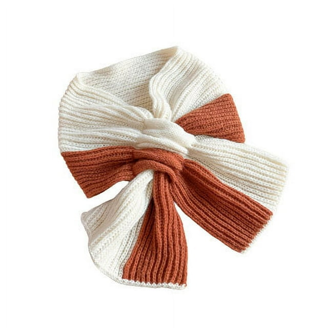Womens Warm Small Scarf In Autumn And Winter Short Cross Knit Scarf