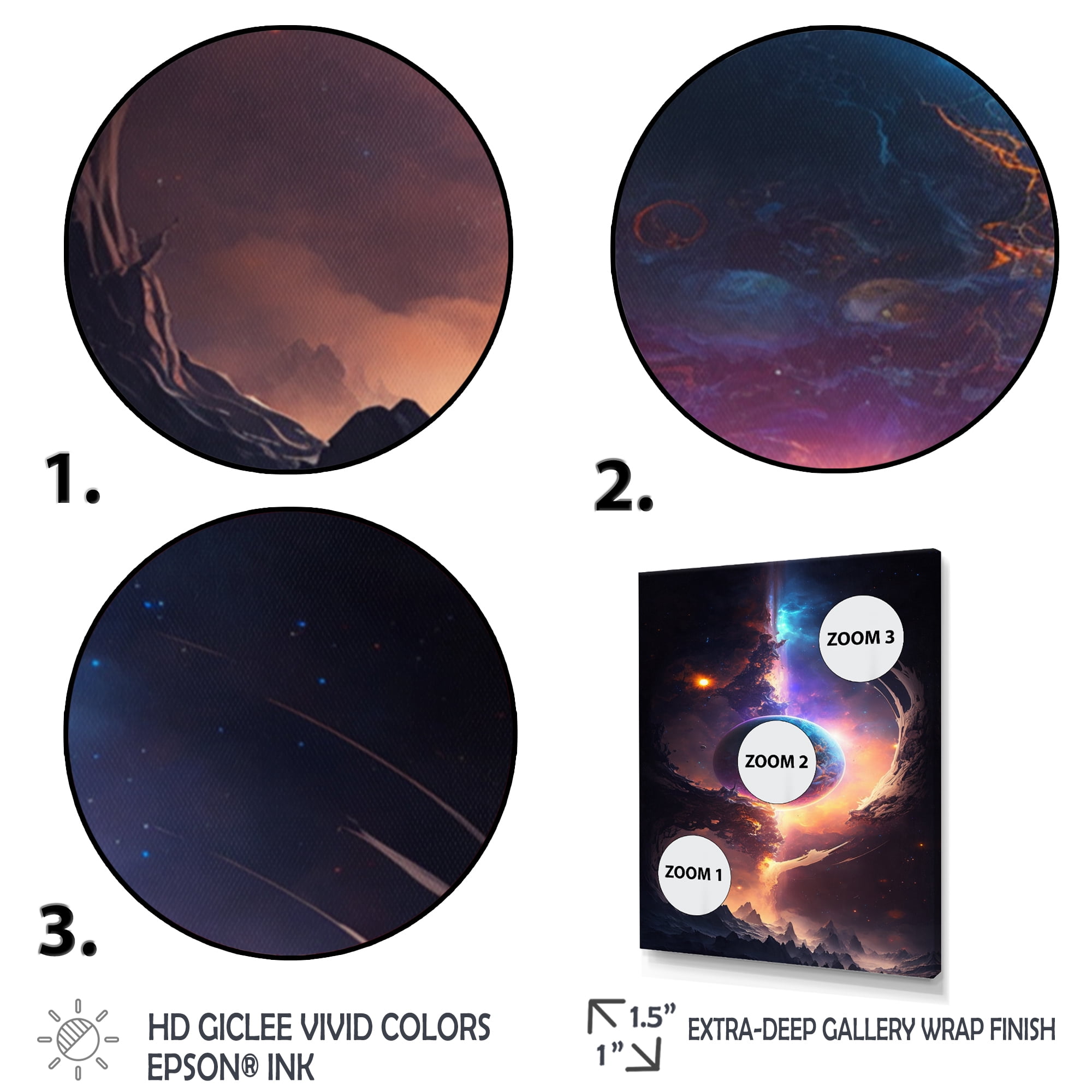 Designart Deep Space Planet Fusion II Canvas Wall Art