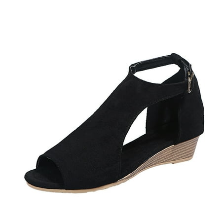 

Hvyesh Sandals for Women Platform Ankle Strap Womens Sandals Open Toe Espadrille Wedge Sandals for Women Concise Casual Summer Womens Shoes