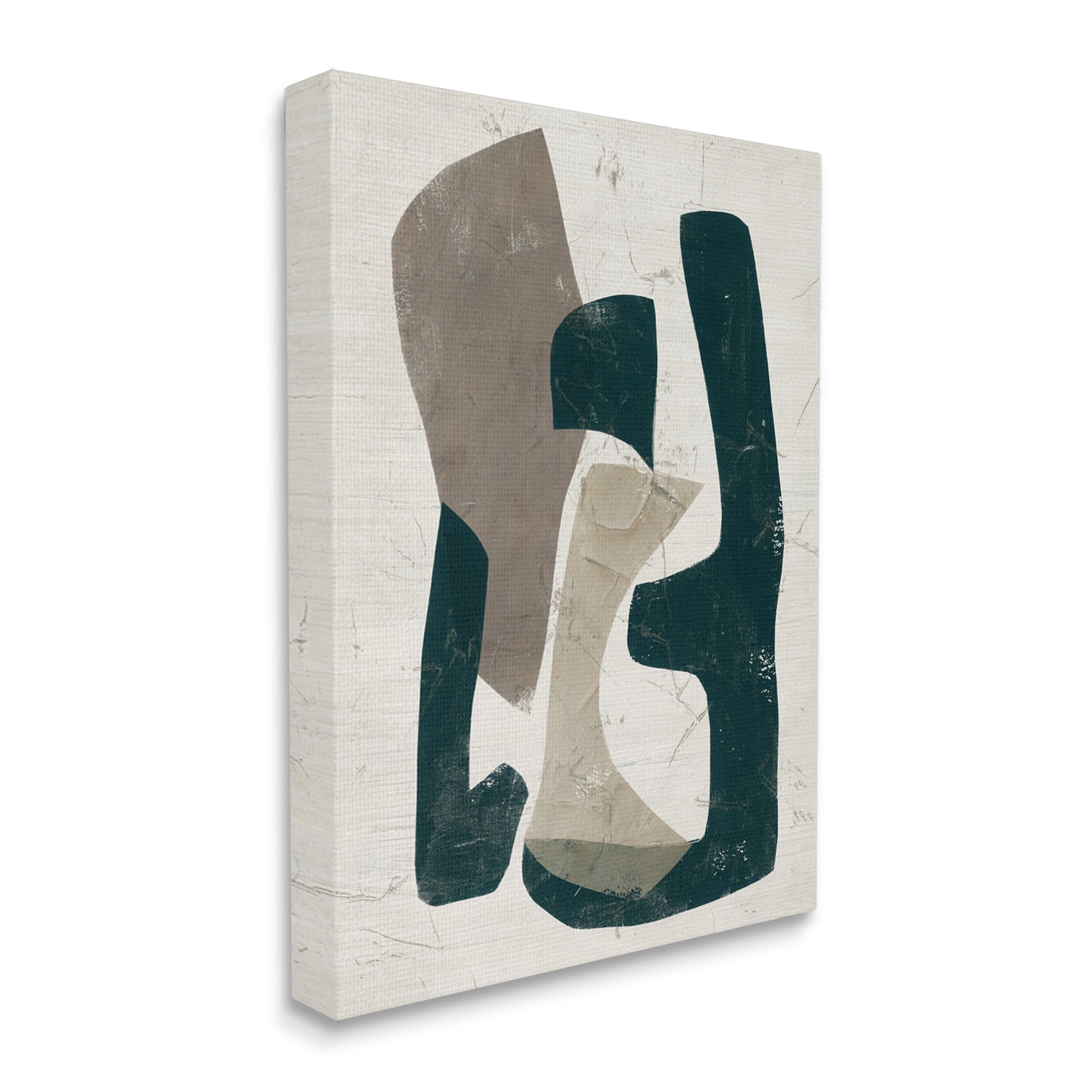 Stupell Industries Weathered Abstract Shapes Modern Geometric Neutral Tones Painting Gallery Wrapped Canvas Print Wall Art, Design by June Erica Vess