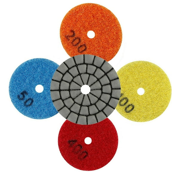 Pack Of Four 2Inch Wet Dry Polishing Pads Optimized For Fast Results On Marble For Granite Quartzite Surfaces 4Pcs Grit 50 Fangkenuo