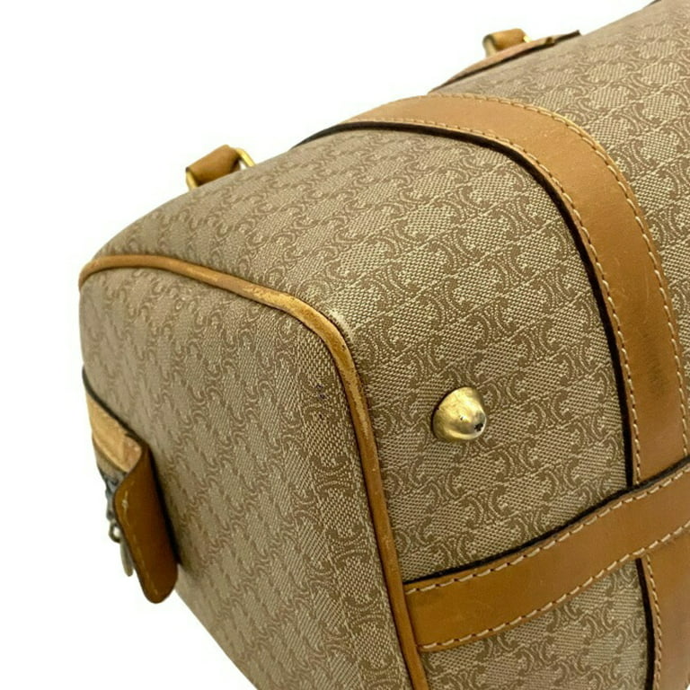 Authenticated Used Celine Boston Bag Beige Macadam M05 Handbag PVC Leather  CELINE Triomphe Ladies 