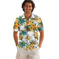 thumbnail image 3 of KUIFORTI Matching Vacation Outfits for Couples Yellow Hibiscus Palm Tree Fashionable Mens Casual Shirts Hawaii Dress Soft and Comfortable with Soft Fabric Quick-dry for Romantic Date, 3 of 7