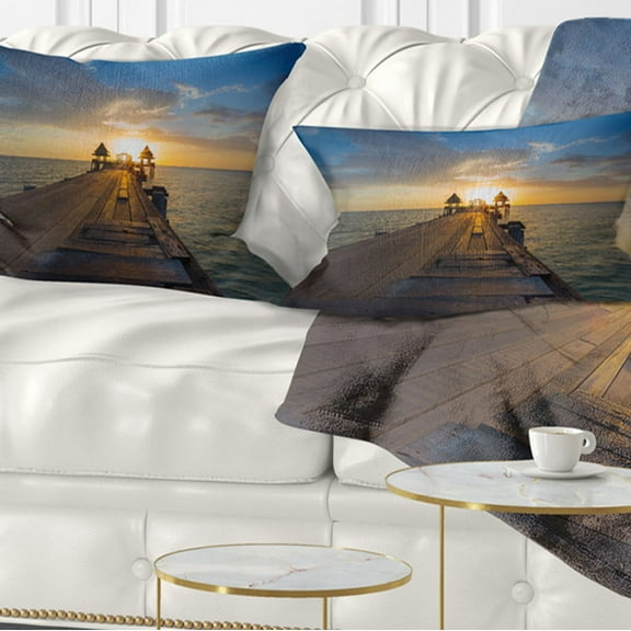 Designart 12" x 20" Multi-color Polyester Throw Pillow