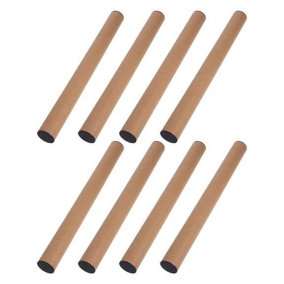 Mobestech 8Pcs Compact Kraft Paper Poster Tubes for Storage and Shipping with Plastic End Plugs