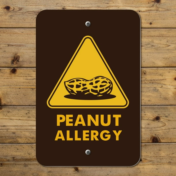 Peanut Allergy Yellow Warning Sign Home Business Office Sign Walmart